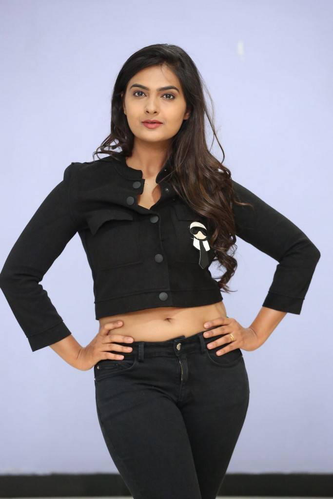 Neha Deshpande Stills In Black Shirt Jeans8